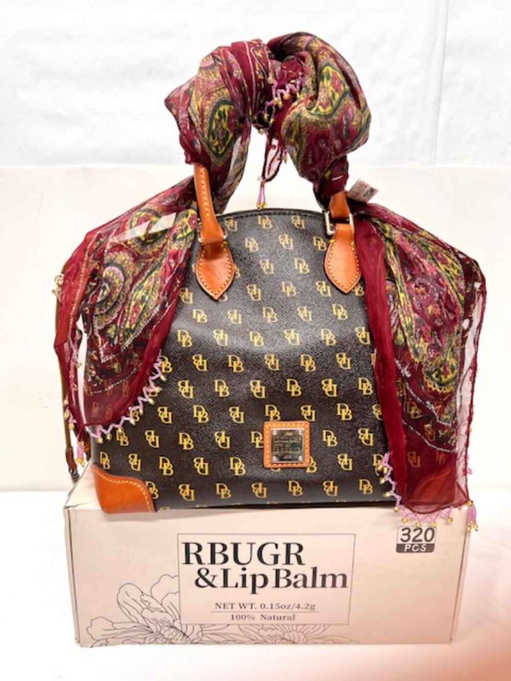 Dooney Bourke Dark Brown T’Moro DB Blakely Gretta Satchel Large Bag +Scarf(1) - Picture 6 of 16
